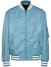 Valentino Nylon Bomber Jacket With Embroidery And Print. In Grey