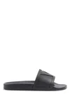 Valentino Garavani Black Sandals With Vlogo Detail On The Front In Tech Fabric Man In Black