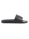 Valentino Rubber Slides With Wide Strap And Flat Sole In Black