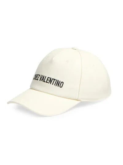 Valentino Garavani Men's Cotton Baseball Cap With Embroidery In White