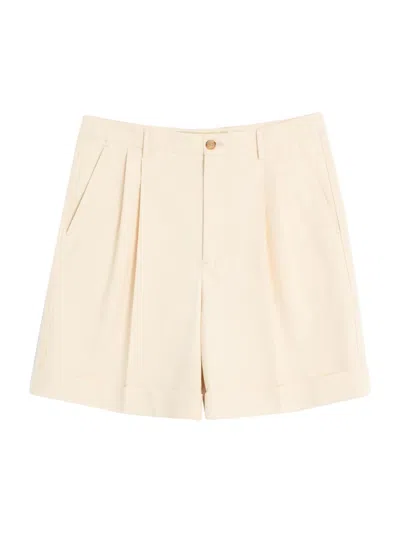 Valentino Men's Cotton Canvas Cuffed Bermuda Shorts In Neutral