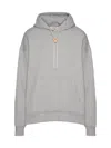 Valentino Men's Cotton Hooded Sweatshirt With Metallic V Detail In Grey