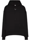 Valentino V Plaque Hooded Sweatshirt In Black