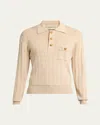 Valentino Garavani Fine-knit Polo Jumper In Nude
