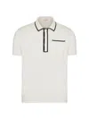 VALENTINO MEN'S COTTON POLO SHIRT WITH SIGNATURE VLOGO EMBROIDERY