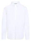 Valentino Poplin Cotton Shirt With Hidden Buttoning In White