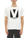 Valentino Mens Avorio Logo-print Crew-neck Cotton-jersey T-shirt In White