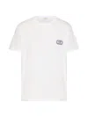 Valentino Men's Cotton T-shirt With V-logo Signature Patch In White