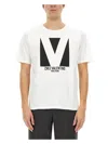 Valentino Crewneck T-shirt With Frontal Logo Print In White