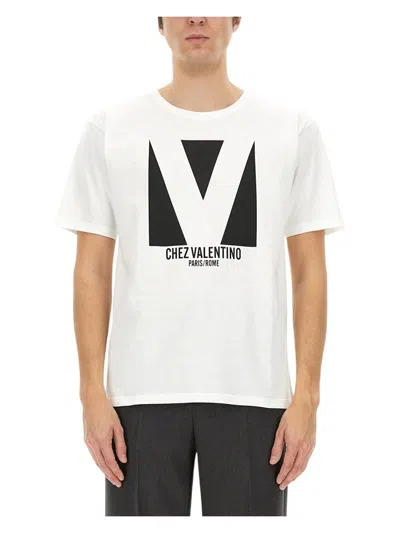 VALENTINO MEN'S COTTON TSHIRT WITH CHEZPRINT
