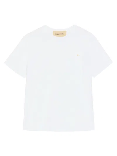 Valentino Jersey T Shirt Crew Neck Chest Pocket In White