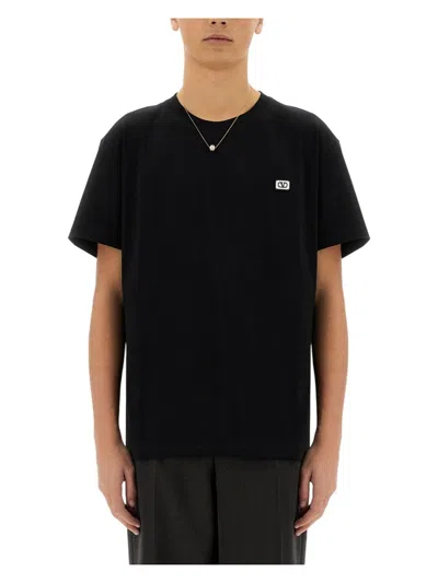 VALENTINO MEN'S COTTON TSHIRT WITH VLOGO PATCH