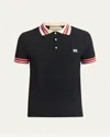 Valentino Vlogo Signature Cotton Polo Shirt In Black