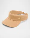 Valentino Men's Cotton Vlogo Signature Visor In Hazelnut Multi