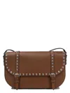 Valentino Rockstud Messenger Shoulder Bag In Brown