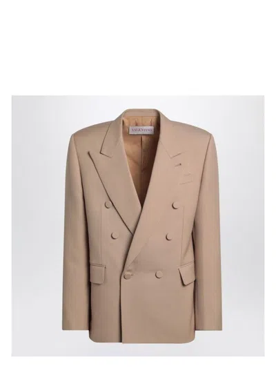 VALENTINO MEN'S DOUBLE-BREASTED JACKET CAMEL LIGHT