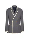 VALENTINO MEN'S DOUBLE-BREASTED JACKET IN STRETCH COTTON CANVAS