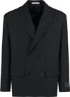 Valentino Garavani Double-breasted Wool Blazer In Black