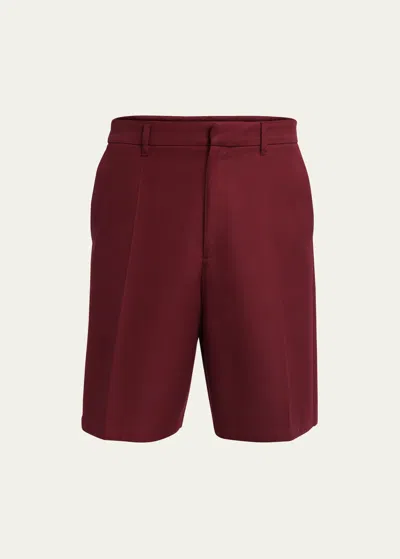 Valentino Men's Double Cotton Bermuda Shorts In Red