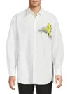 Valentino Men's Embroidered Bird Cotton Shirt