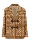 Valentino Shawl-collar Cotton And Linen-blend Jacquard Cardigan