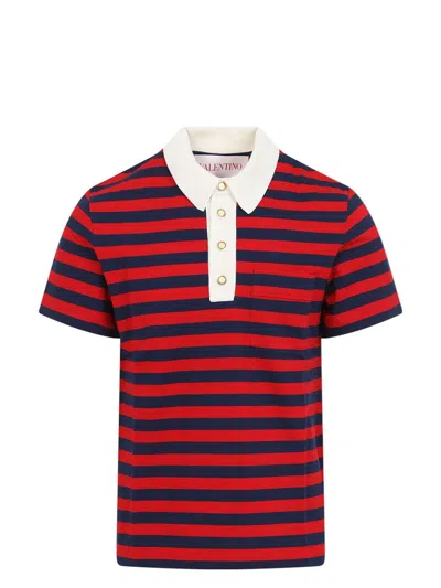 VALENTINO MEN'S EMBROIDERED PIQUET POLO SHIRT
