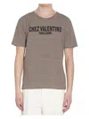 Valentino Striped Cotton T-shirt With Chez Print