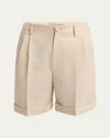 Valentino Men's Gabardine Pleated Bermuda Shorts