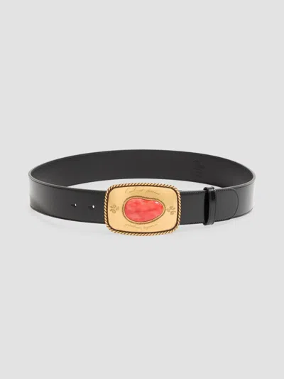 Valentino Garavani Men's Gaudium Belt In Shiny Calfskin 40 Mm In Black