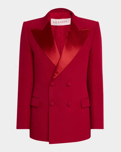 VALENTINO MEN'S GRAIN DE POUDRE DOUBLE-BREASTED TUXEDO JACKET