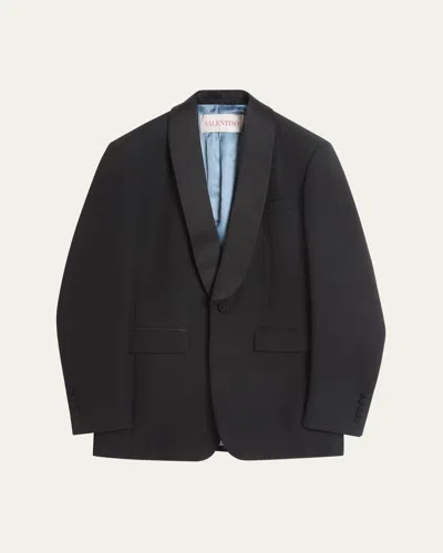Valentino Men's Grain De Poudre Shawl Sport Coat In Black