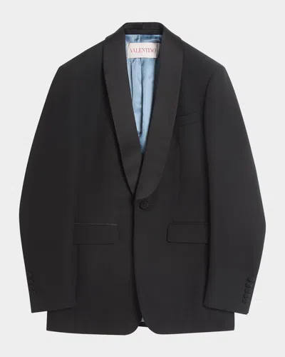 Valentino Men's Grain De Poudre Shawl Sport Coat In Black