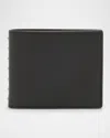 Valentino Rockstud Textured Studded Bi-fold Wallet In Black