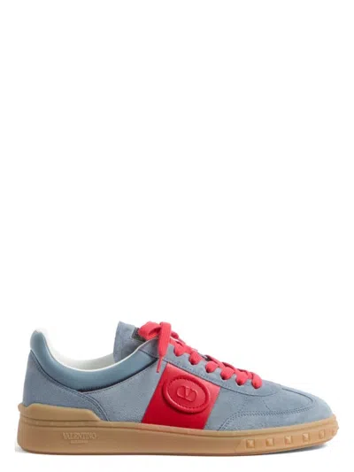 VALENTINO GARAVANI MEN'S GRAY/RED UPVILLAGE LOW TOP SNEAKER