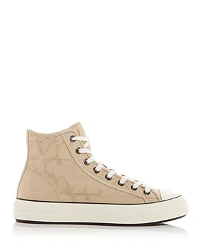 Valentino Garavani Men's High Top Trainers In Beige