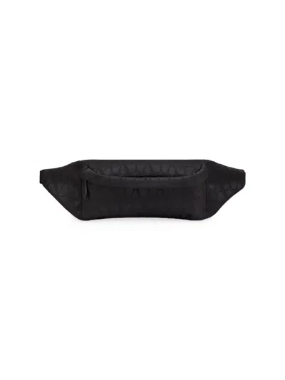 Valentino Garavani Men's Iconographe Nylon Belt Bag In Black