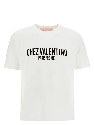 VALENTINO MEN'S IVORY T-SHIRT WITH CHEZ PRINT | SIZE XL | 6V3MG16PAPG