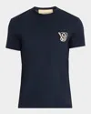 Valentino Garavani Logo-embroidered Cotton T-shirt In Blue