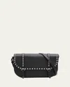 Valentino Large Rockstud Messenger Bag With Adaptable Strap In Nero