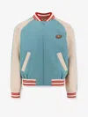 Valentino Le Chat De La Maison Wool Bomber Jacket In Blue
