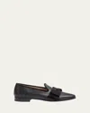 Valentino Men's Bowow Leather Venetian Loafers In Black