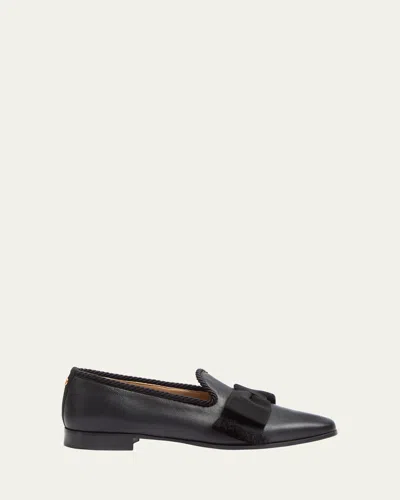 Valentino Garavani Men's Bowow Leather Venetian Loafers In Black