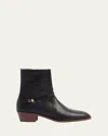 Valentino Garavani Man Ankle Boots Black Size 12 Leather In Black
