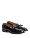 Valentino Garavani Bowshire Loafers In Black Glossy Calfskin Men In Black