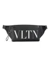 Valentino Garavani Logo-print Leather Belt Bag In Nero Bianco