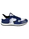 Valentino Gray Fabric Athletic Sneakers In Blue