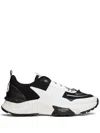 Valentino True Act Leather-trimmed Mesh And Rubber Sneakers In Black
