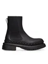 Valentino Garavani  Beatle Rockstud 55 Leather Chelsea Boots In Black