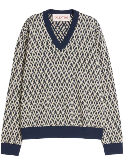 VALENTINO MEN'S MAGLIA WOOL TOUTE LA V SWEATER
