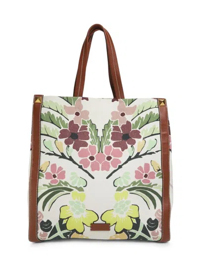 Valentino Garavani Men's Medium Floral-print Canvas Tote Bag
